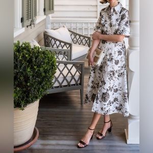 ERDEM
Layla Floral-Print Cotton Poplin Midi Shirtdress